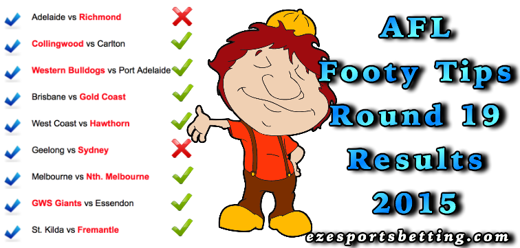 Round 19 Footy Tips Results