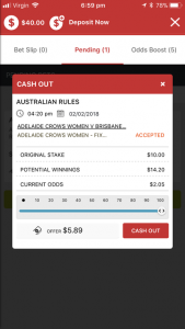 Ladbrokes sliding scale cash out