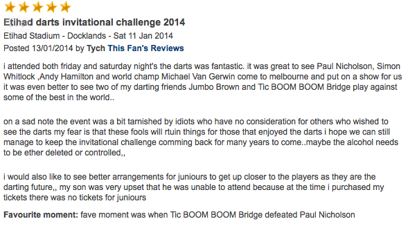 Melbourne Darts Tournament Review